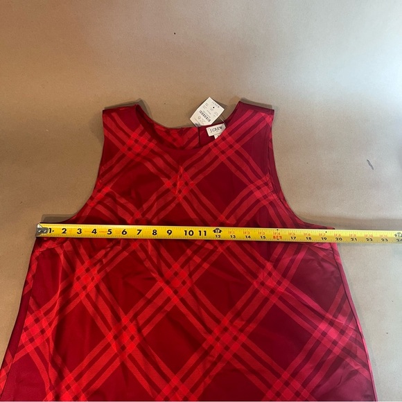NWT! J Crew Red Sleeveless Back Button plaid Breezy Top Women’s Size L - Picture 5 of 9